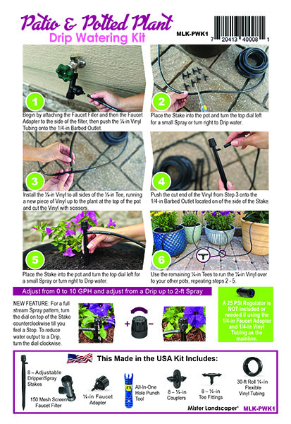 Picture of Patio & Potted Plant Drip Kit w/8 ADJ Drip/Spray Stakes