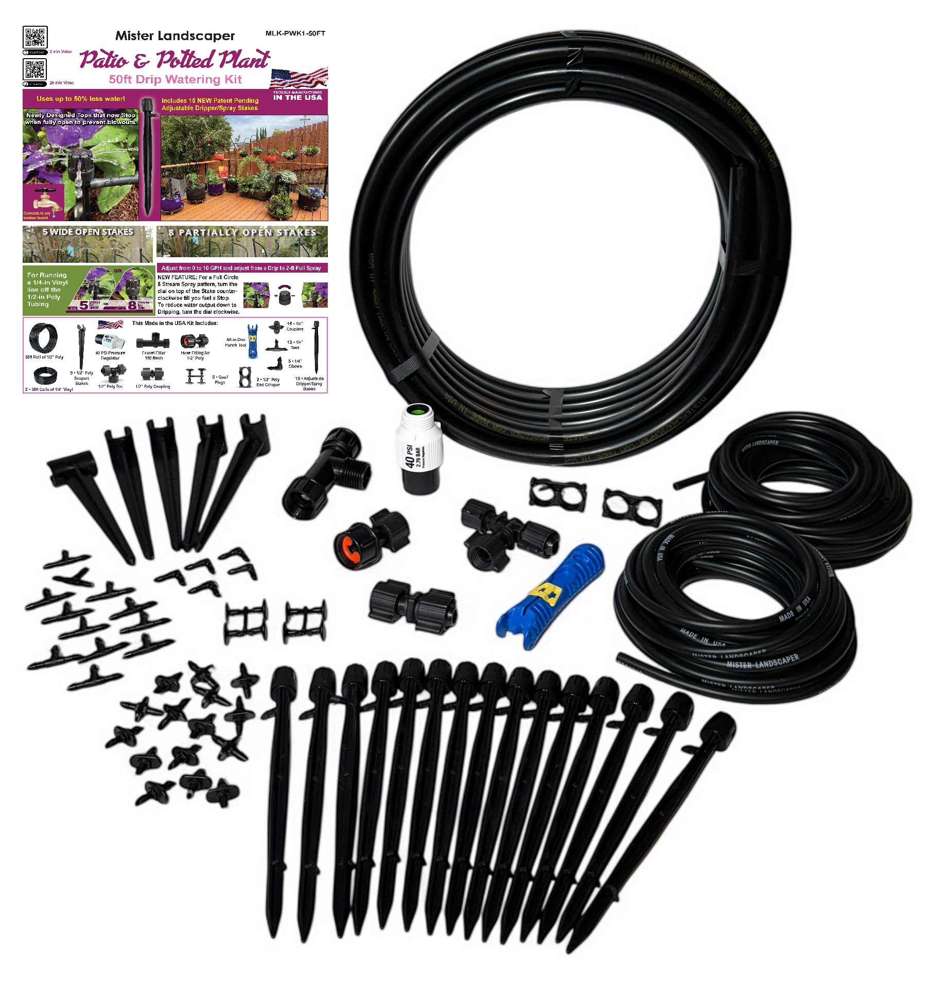 Picture of Patio & Potted Plant Drip Kit w/15 ADJ Drip/Spray Stakes