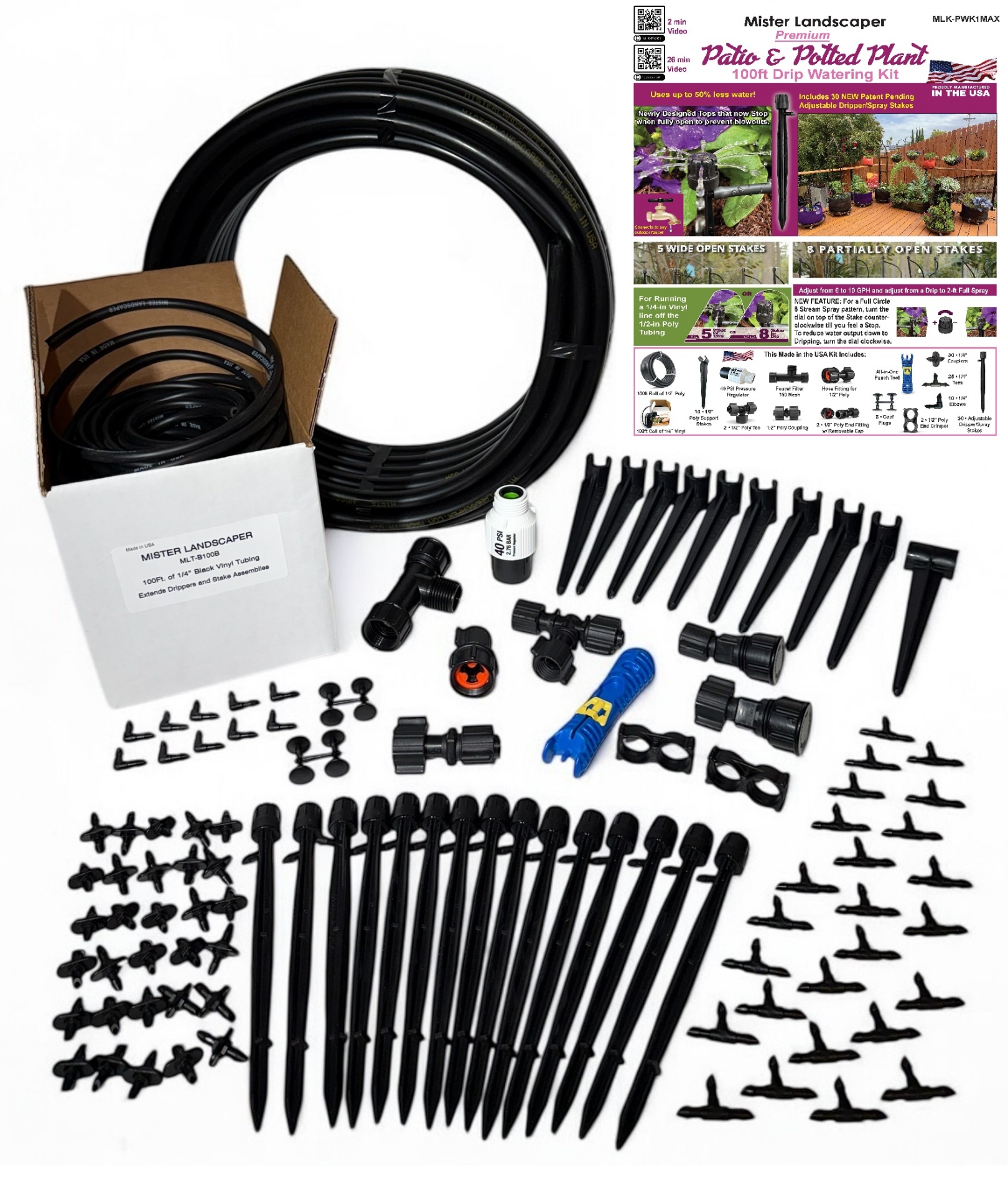 Picture of Patio & Potted Plant Drip Kit w/30 ADJ Drip/Spray Stakes