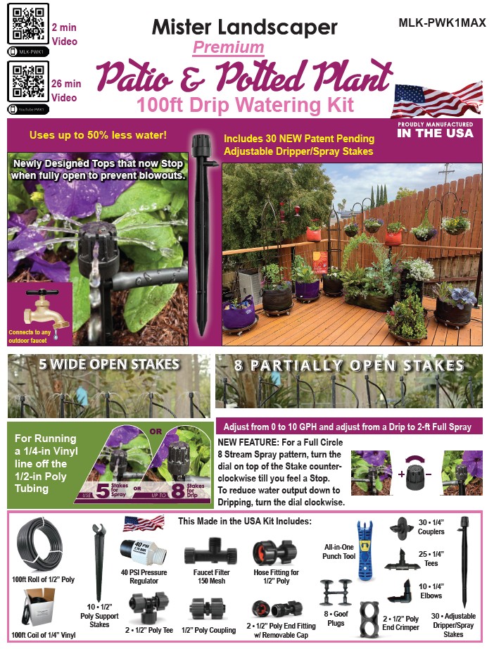 Picture of Patio & Potted Plant Drip Kit w/30 ADJ Drip/Spray Stakes